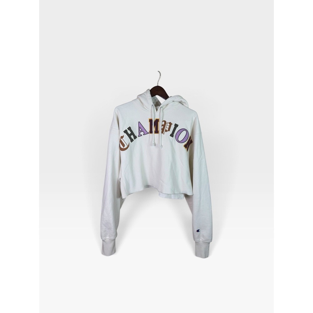 Champion Reverse Weave Crop Top Hoodie Hooded Sweatshirt Women's Size 2XL